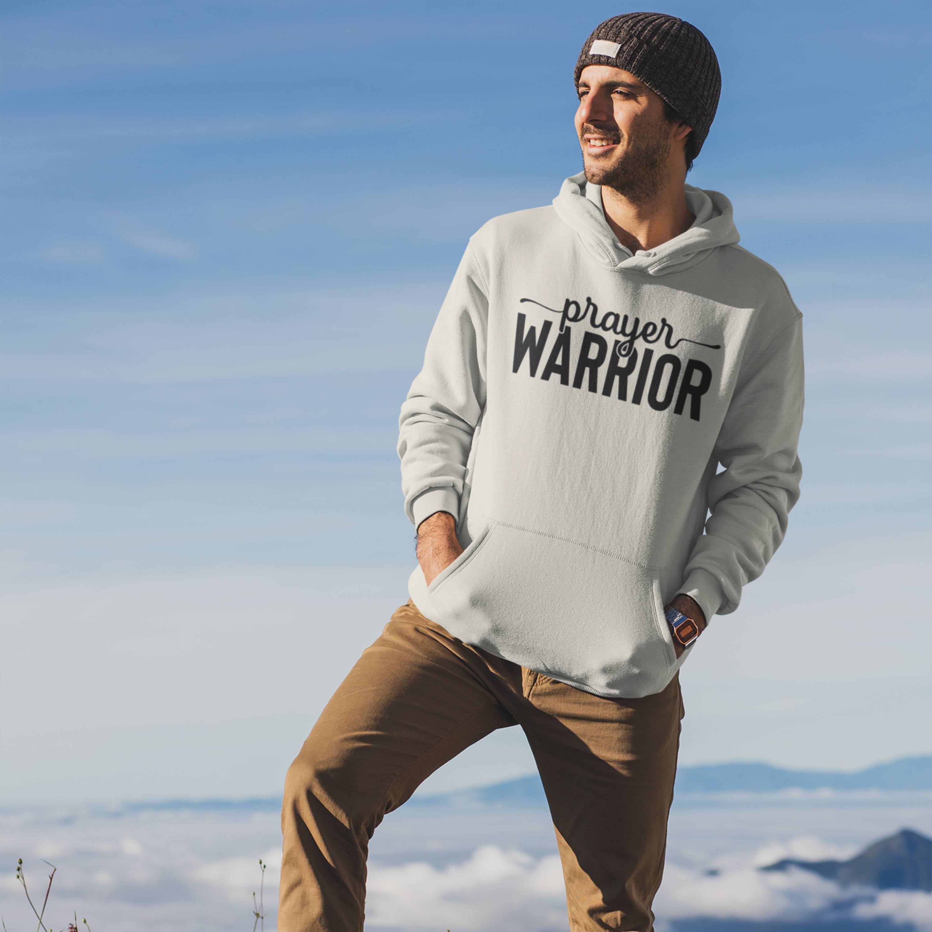 Christlicher Bio Hoodie für Männer mit biblischen Design Prayer Warrior  von TRUESALT